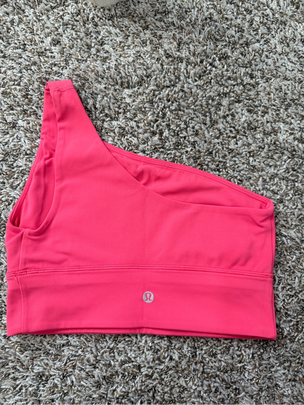 lululemon athletica One-Shoulder Sports Bra in Hot Pink